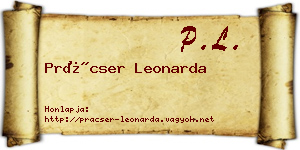 Prácser Leonarda névjegykártya